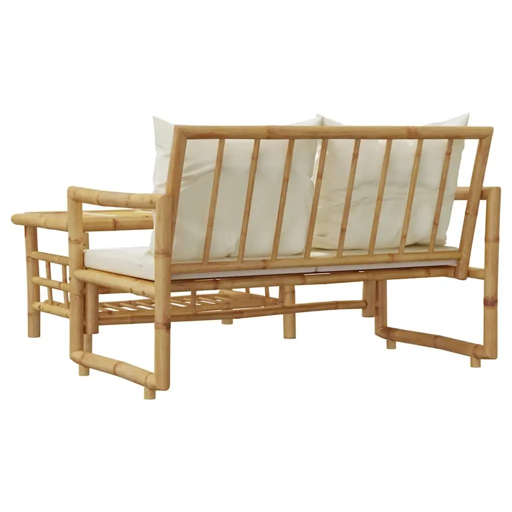 2 Piece Garden Sofa Set Bamboo Brown