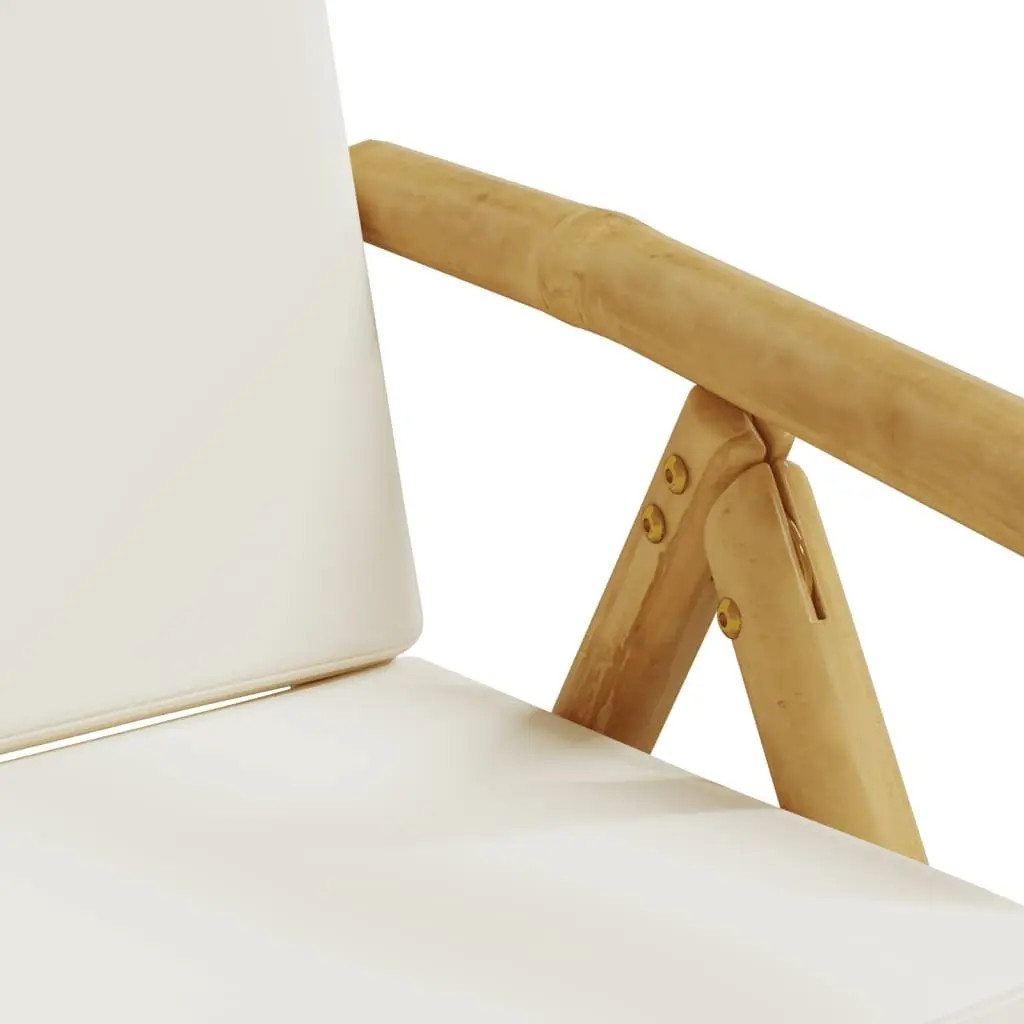 Bamboo Folding Garden Reclining Chairs with Cushions