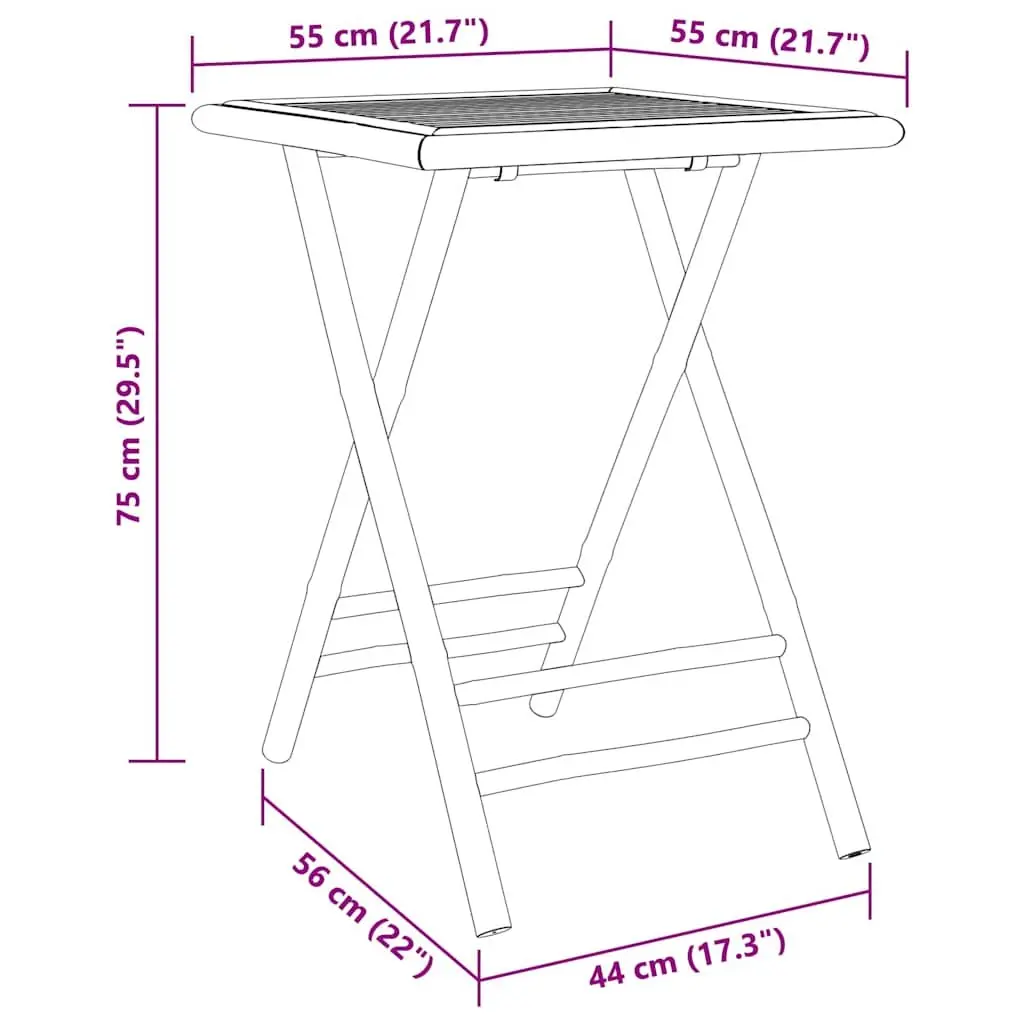 Bamboo Folding Garden Table for Outdoor Use