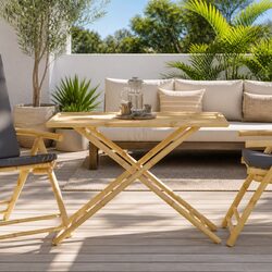Folding Garden Table 110x55x75cm Outdoor Patio Portable
