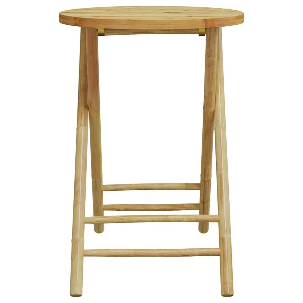 Round Bamboo Folding Garden Table for Patios and Outdoors