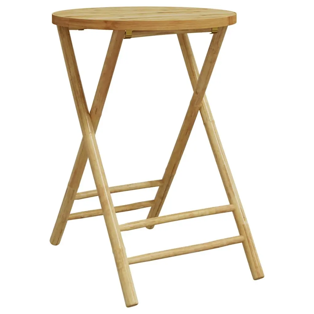 Round Bamboo Folding Garden Table for Patios and Outdoors