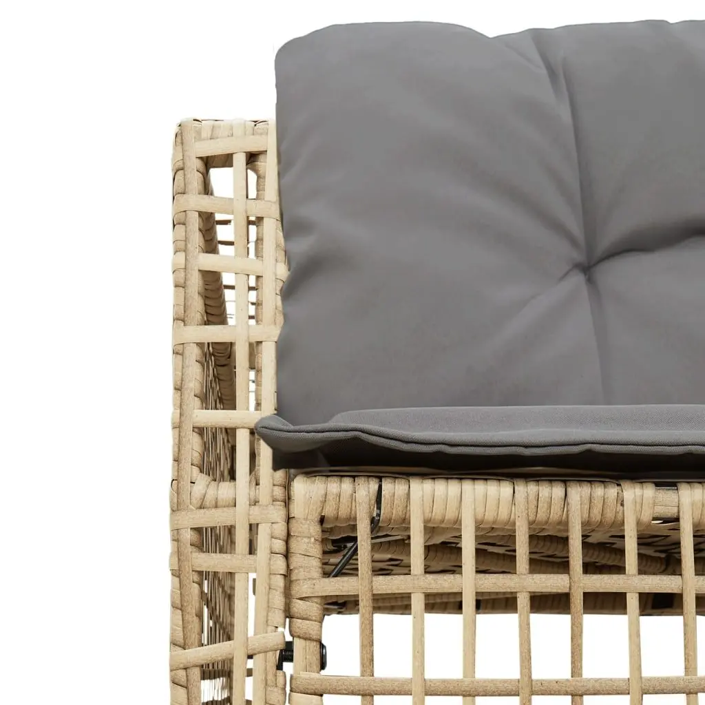 L-Shaped Garden Sofa with Cushions and Footstool