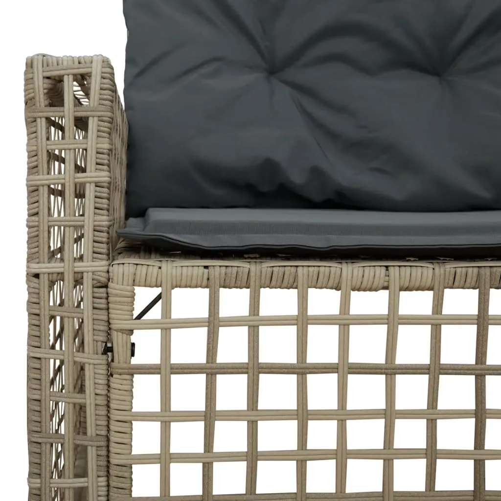 L-Shaped Garden Sofa with Cushions & Footstool