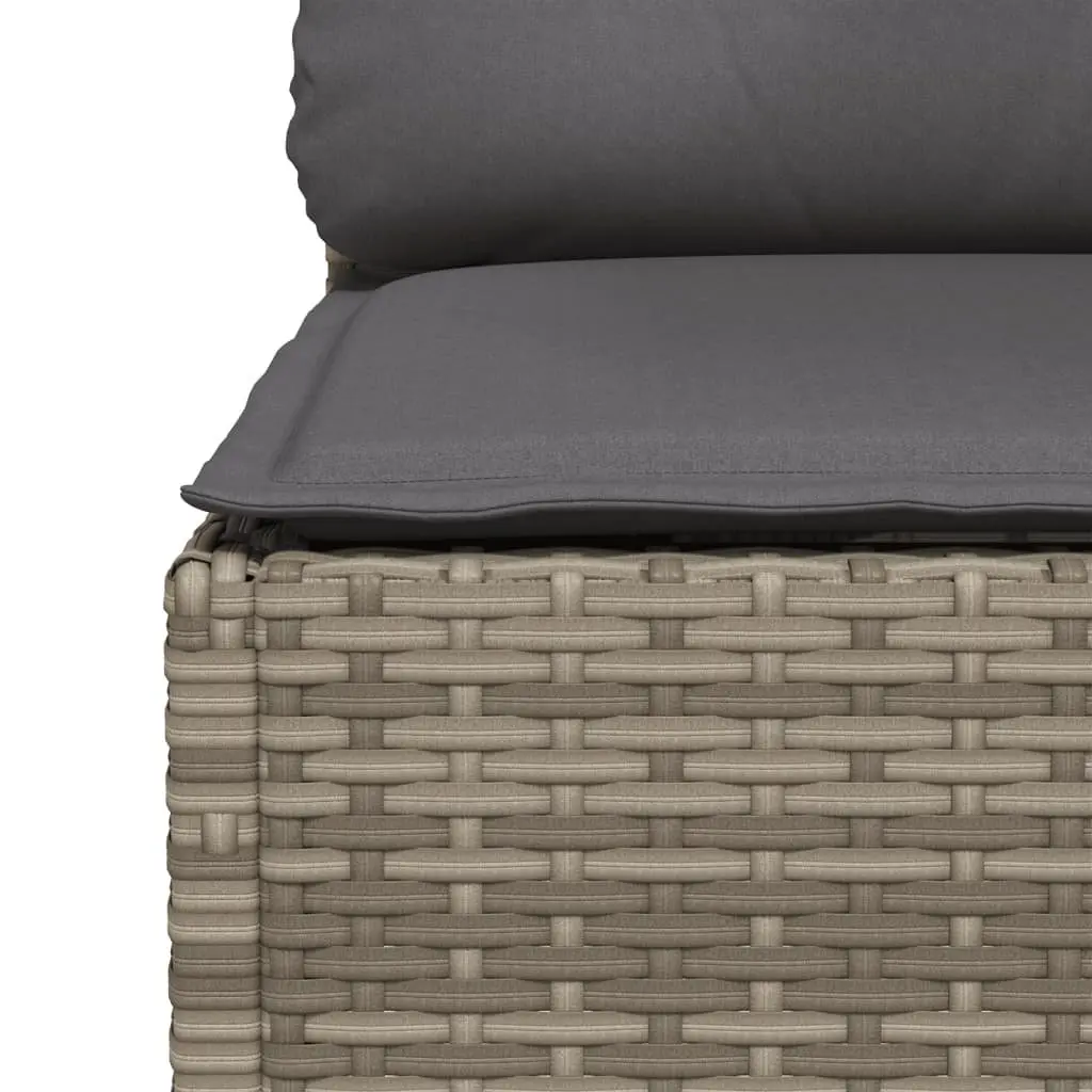 Grey Poly Rattan Outdoor Corner Sofa with Cushions