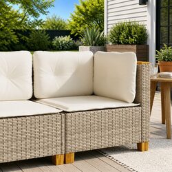 Premium Beige PE Rattan Outdoor Corner Sofa with Cushions