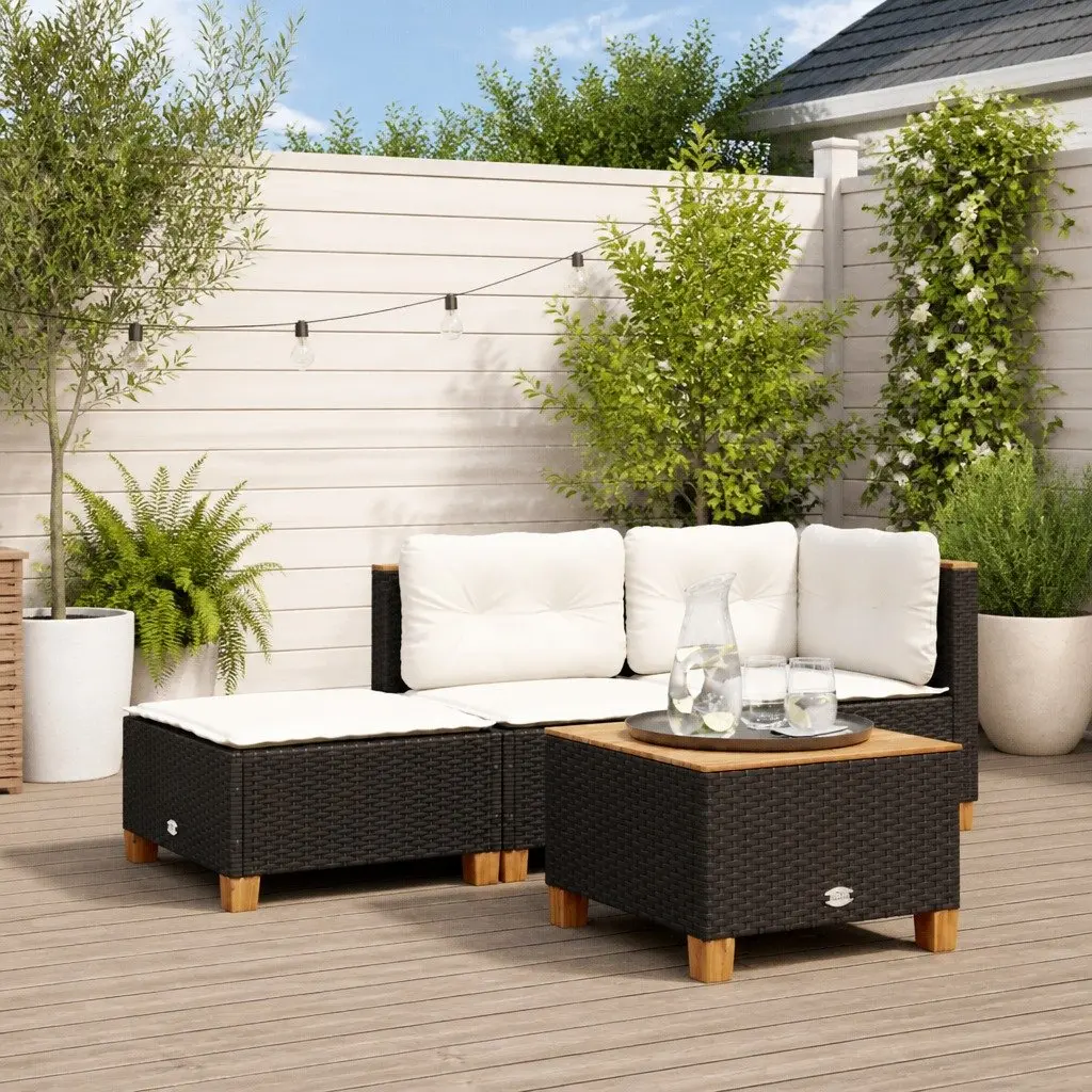 Black Garden Stool with Cushion for Outdoor Use