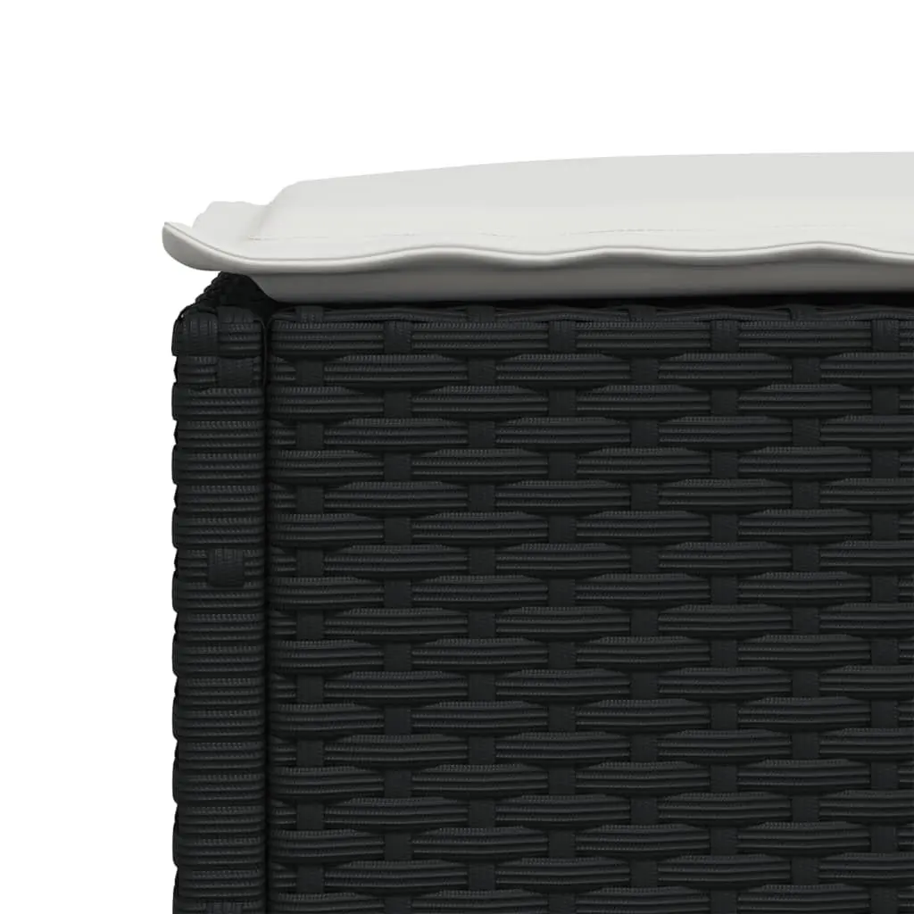 Black Garden Stool with Cushion for Outdoor Use