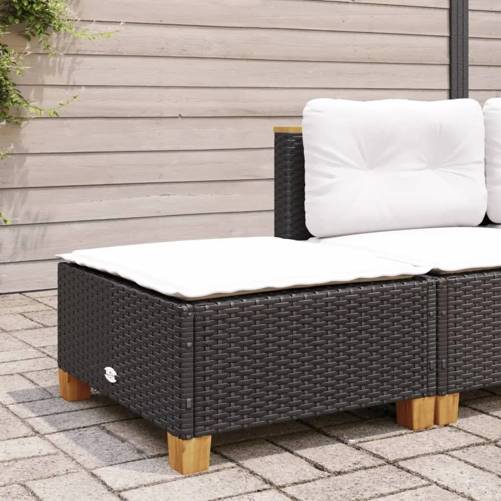 Black Garden Stool with Cushion for Outdoor Use