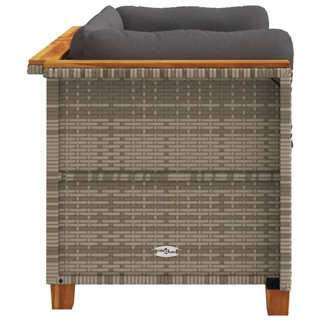Grey Poly Rattan Corner Sofas with Cushions