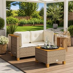 Durable 2-Piece Outdoor Garden Sofa Corner Set
