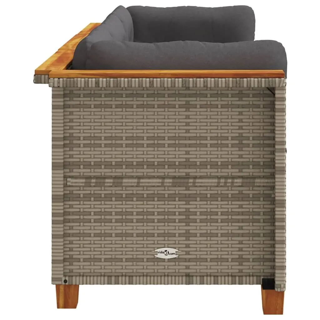 3-Seater Garden Sofa PE Rattan Grey Outdoor Lounge Furniture
