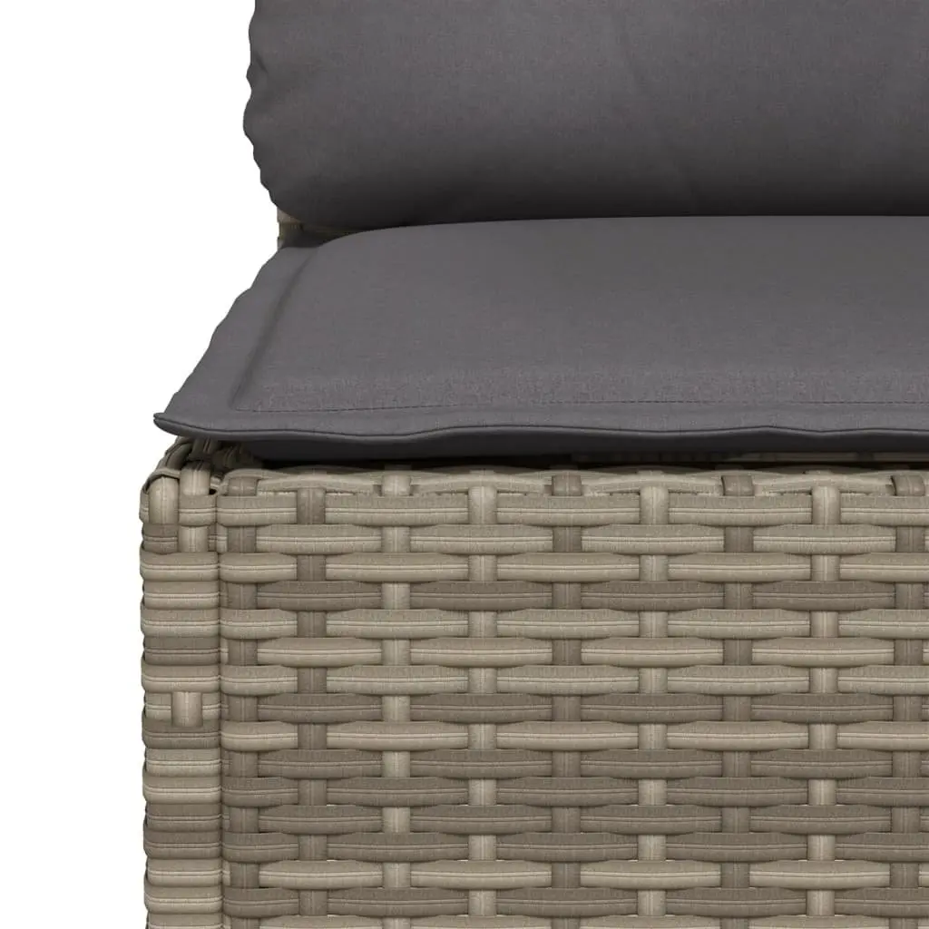 3-Seater Garden Sofa Poly Rattan Grey Outdoor Lounge Furniture