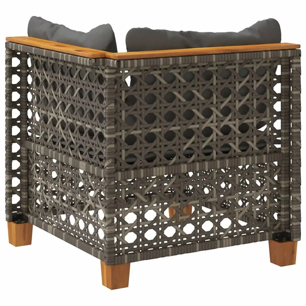 Grey Modular Garden Corner Sofa with Cushions