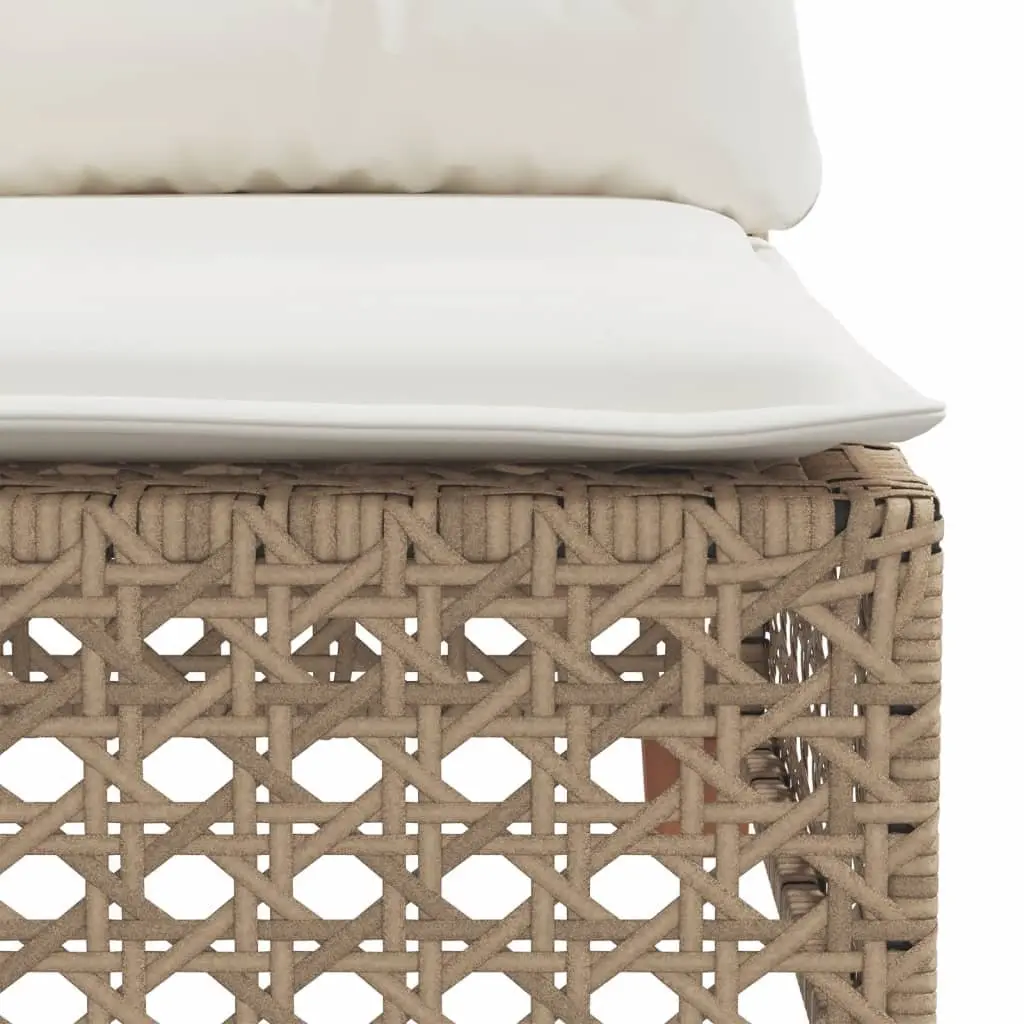 Beige Modular Outdoor Corner Garden Sofa with Cushions