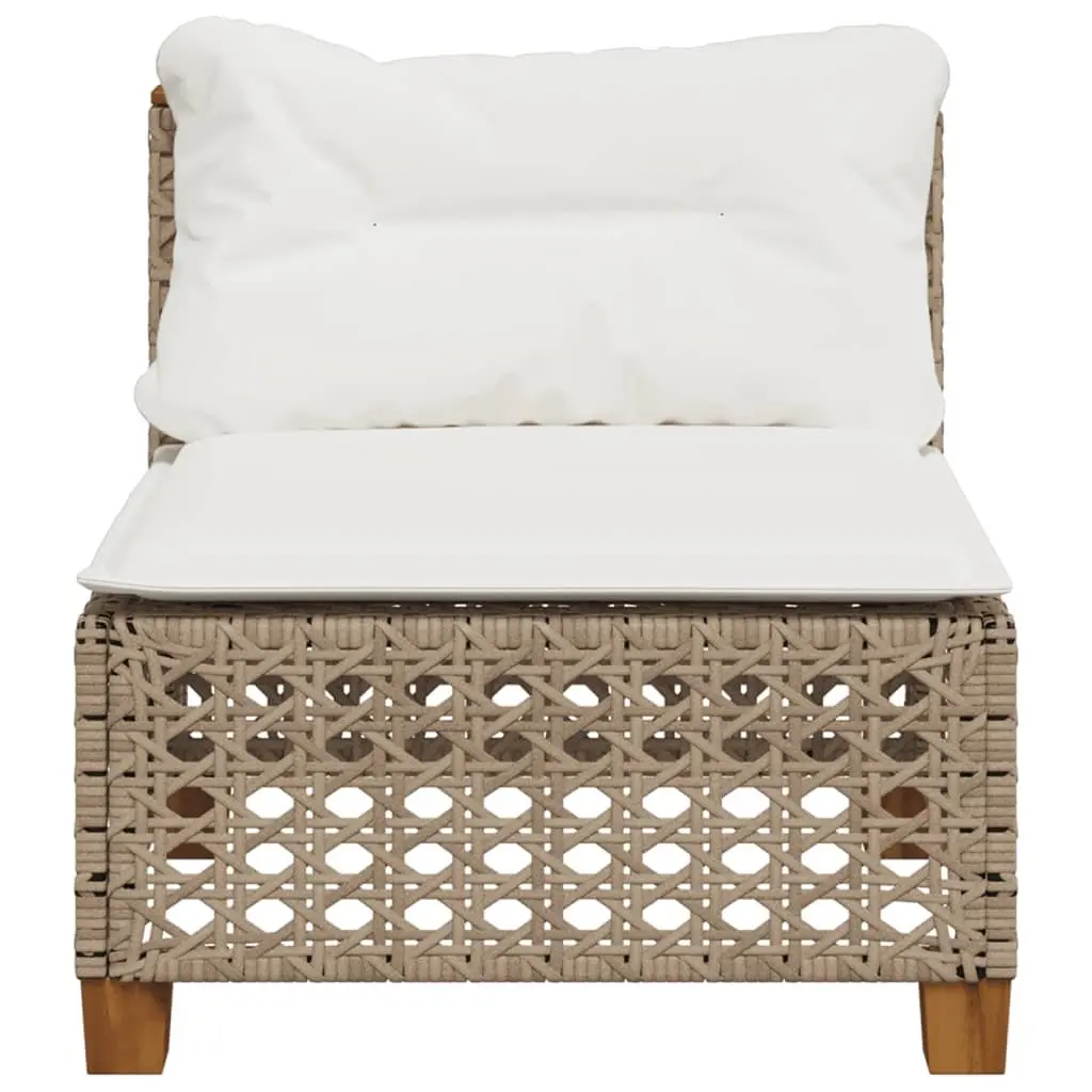 Beige Poly Rattan Armless Outdoor Garden Sofa Lounge