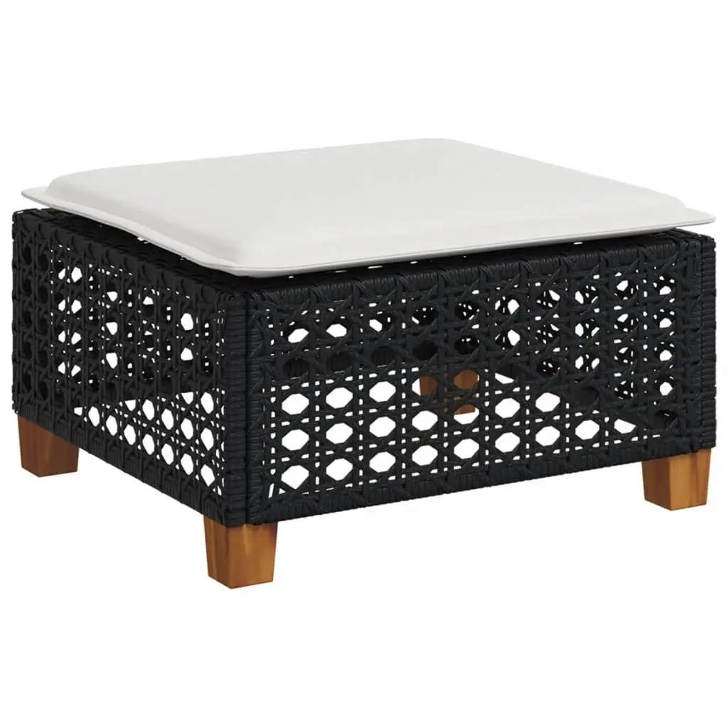 Black Garden Stool with Removable Cushion