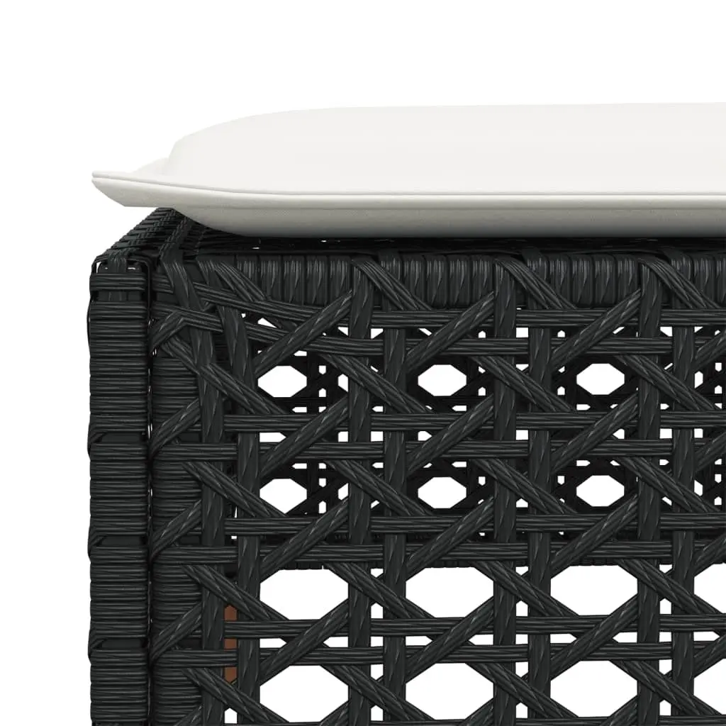 Black Garden Stool with Removable Cushion