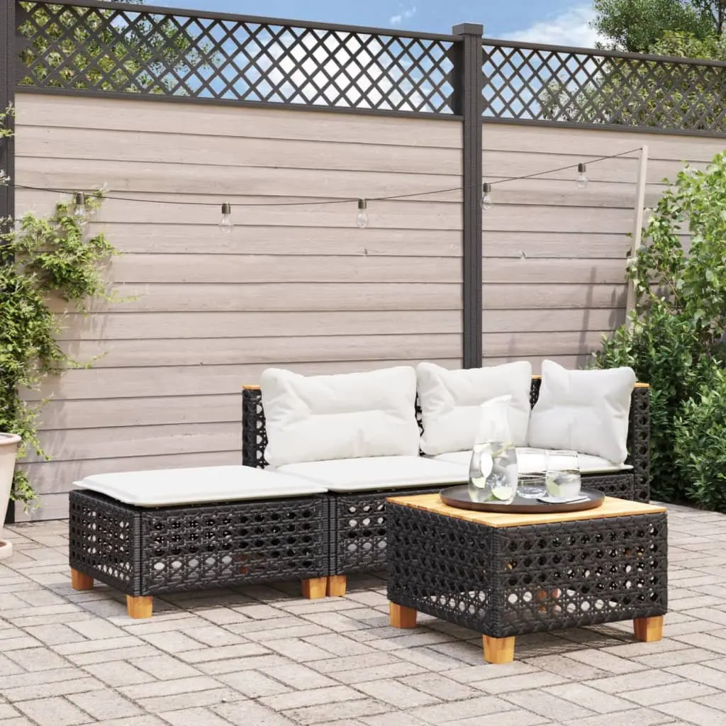 Black Garden Stool with Removable Cushion