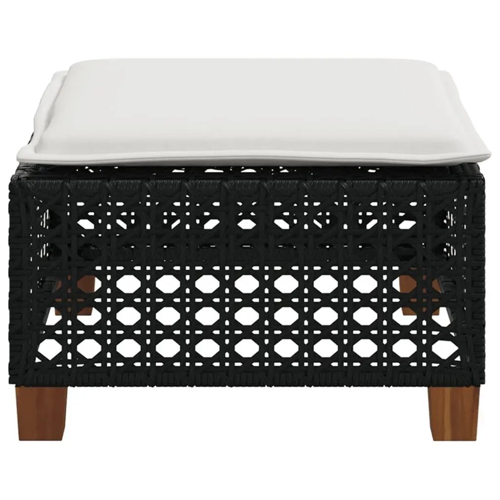 Black Garden Stool with Removable Cushion