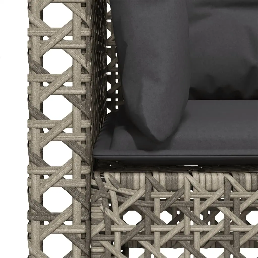 Grey Garden Corner Sofas with Cushions Set
