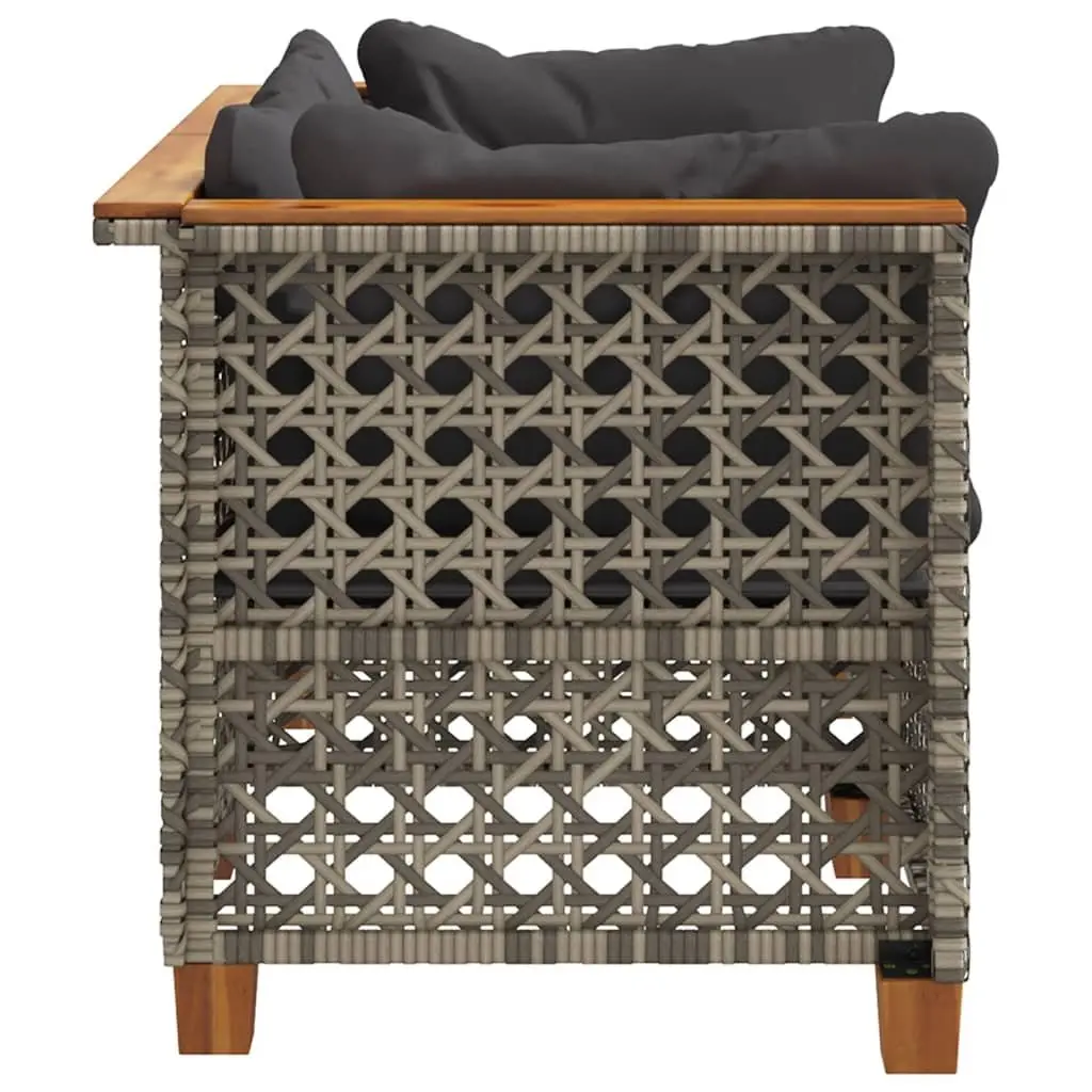 Grey Garden Corner Sofas with Cushions Set