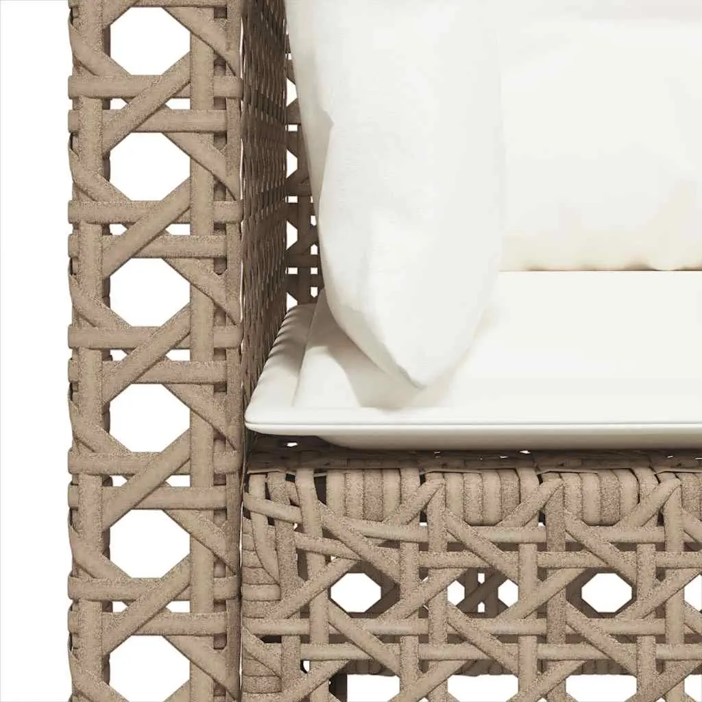 Outdoor Corner Sofa Set 2pcs with Beige Cushions