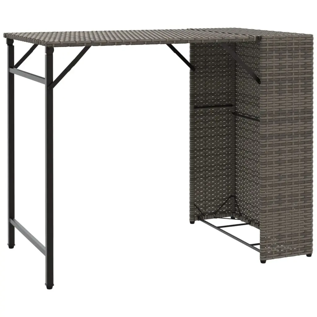 5 Piece Garden Dining Set PE Rattan Powder-coated Steel Foldable Grey Outdoor Furniture