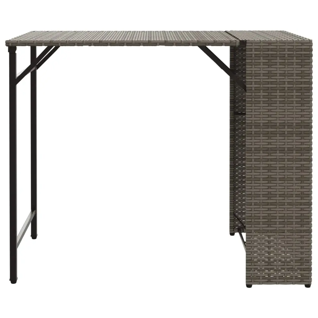 5 Piece Garden Dining Set PE Rattan Powder-coated Steel Foldable Grey Outdoor Furniture