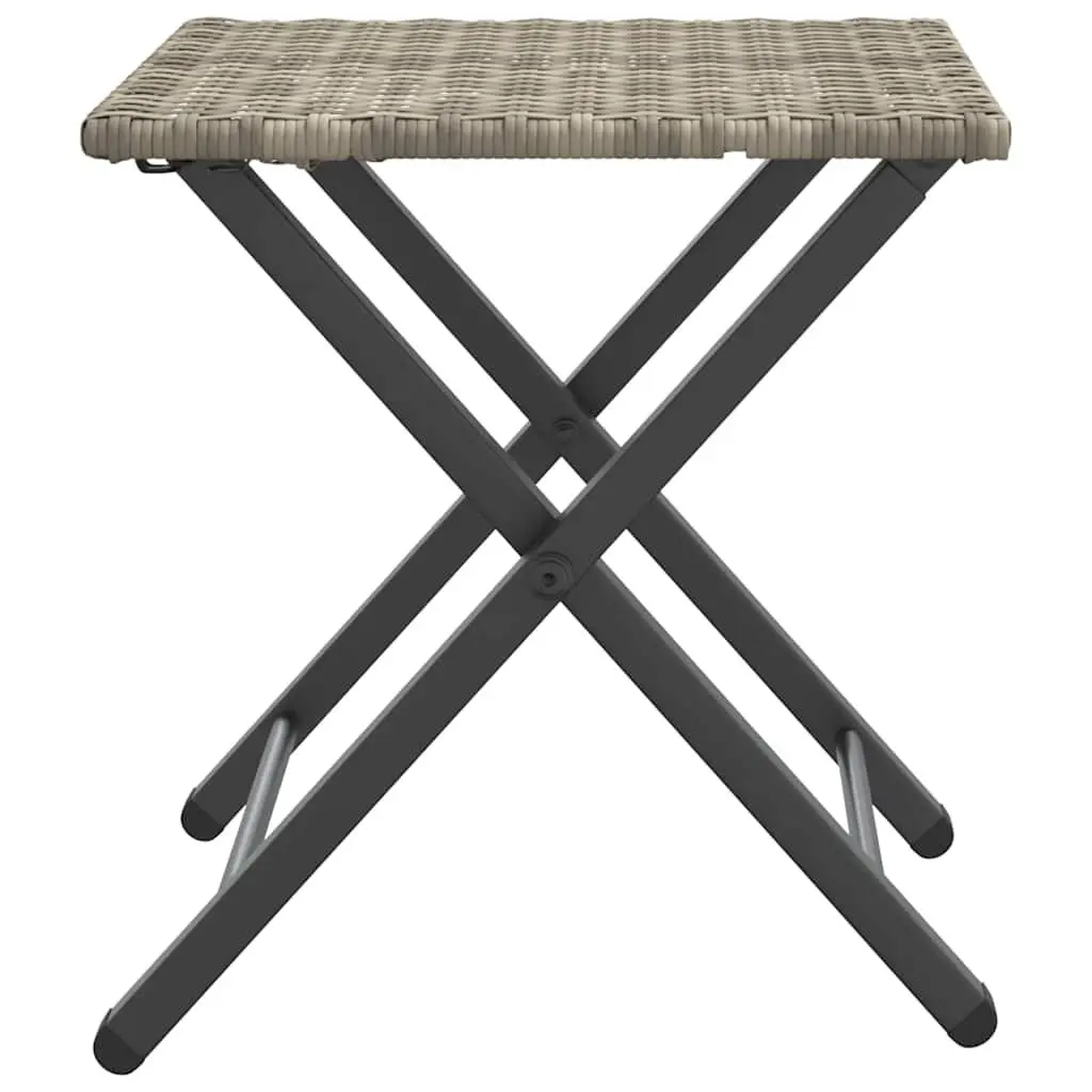 Garden Dining Set 5 Piece Foldable Outdoor Patio Furniture Grey Poly Rattan