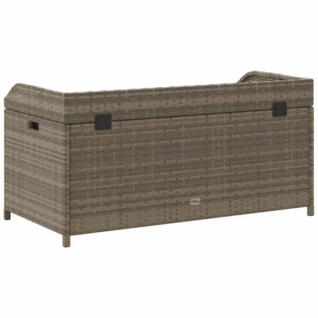 Grey Outdoor Storage Bench with Acacia Wood Frame