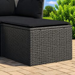 Durable Black Garden Stool with Cushion for Outdoor Relaxation