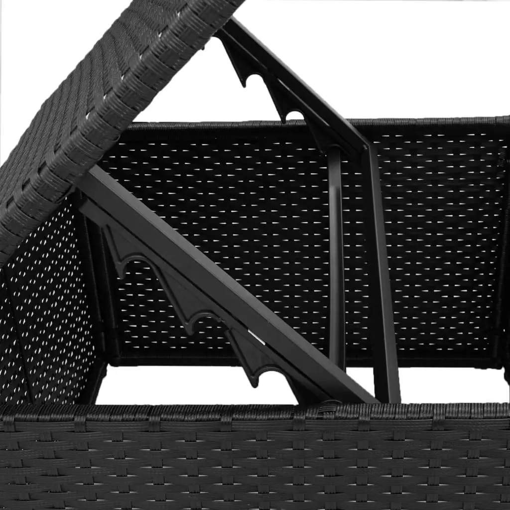 Garden Stool Poly Rattan Black 55x55x37cm