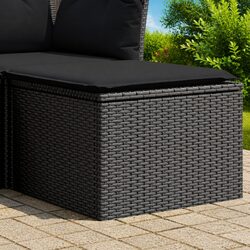 Sturdy Garden Stool with Storage Cushion Black 55x55x37cm