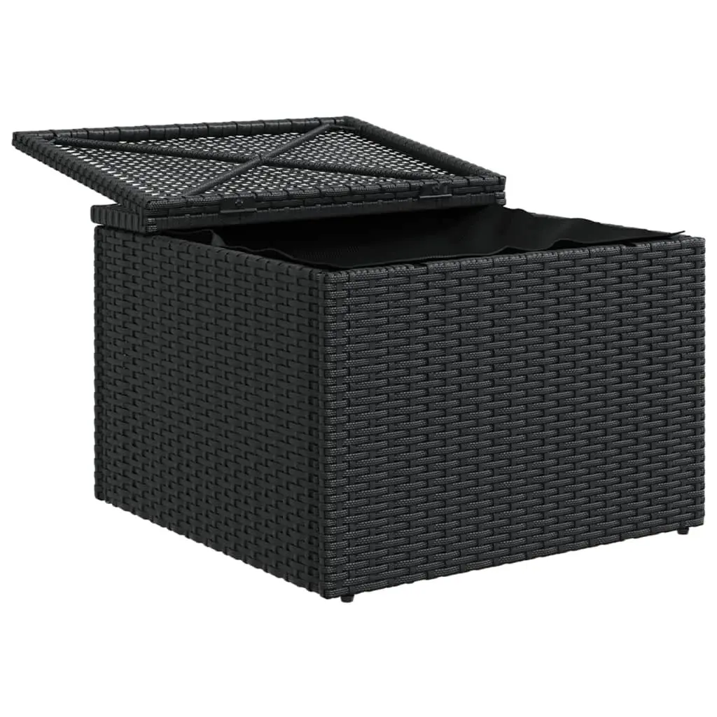 Garden Stool with Storage Cushion Black 55x55x37cm