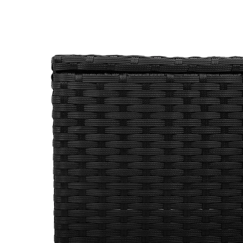 Garden Table Poly Rattan Tempered Glass Top 55 x 55 x 37 cm Black