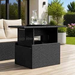 Premium Adjustable Garden Table with Glass Top for Outdoors