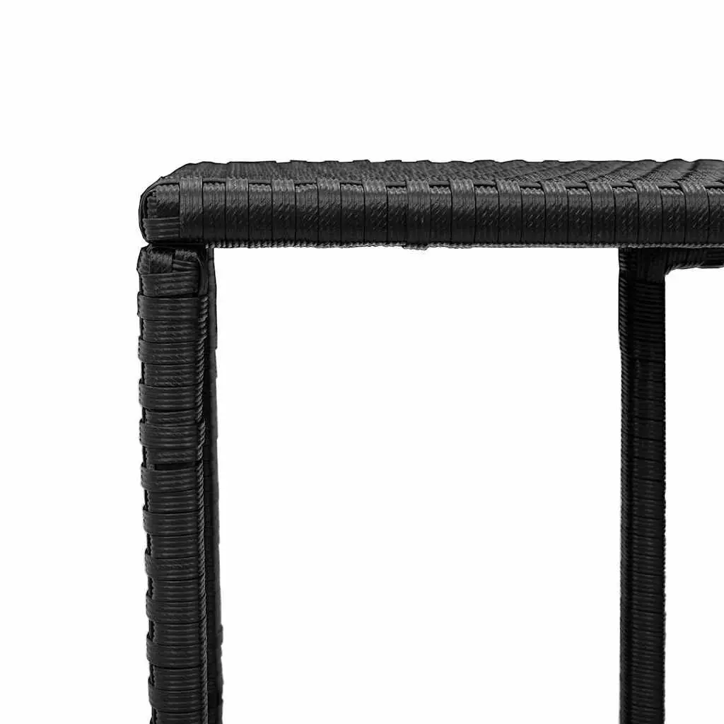 Storage Shelves 2 pcs Black Outdoor Garden Rattan Furniture Racks Backyard