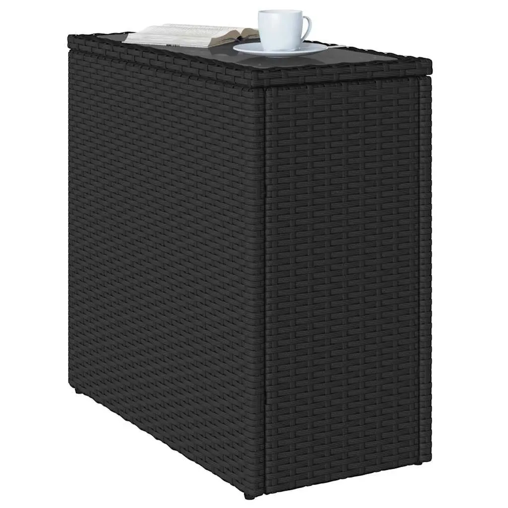 Garden Side Table with Durable Poly Rattan Frame