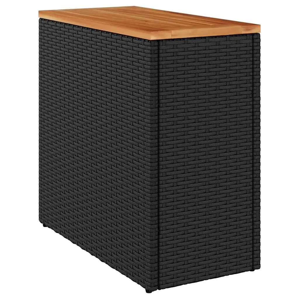 Outdoor Garden Side Table with Durable Poly Rattan Frame
