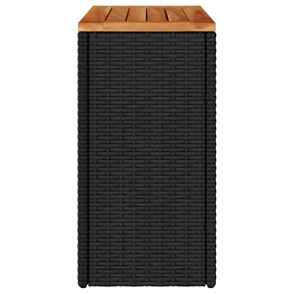 Outdoor Garden Side Table with Durable Poly Rattan Frame