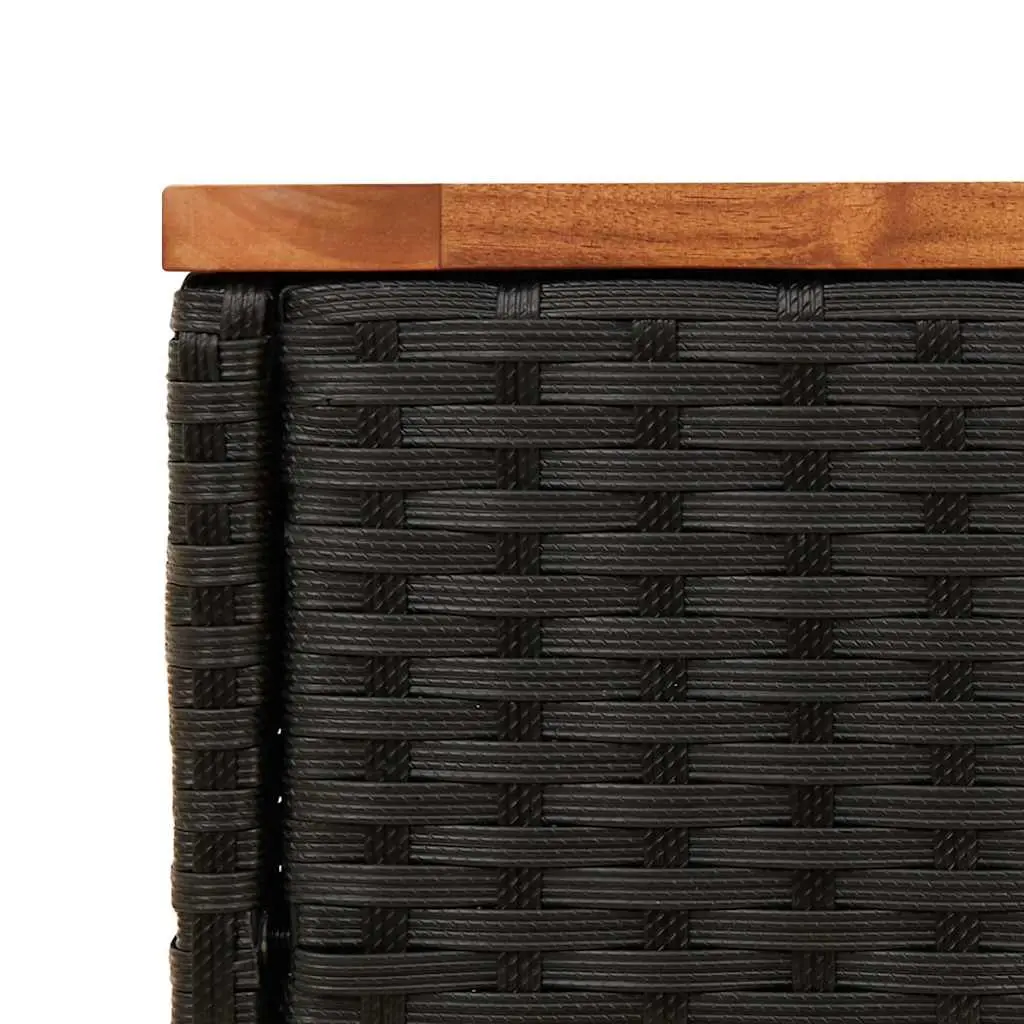 Outdoor Garden Side Table with Durable Poly Rattan Frame