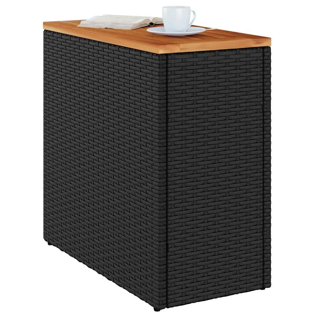 Outdoor Garden Side Table with Durable Poly Rattan Frame