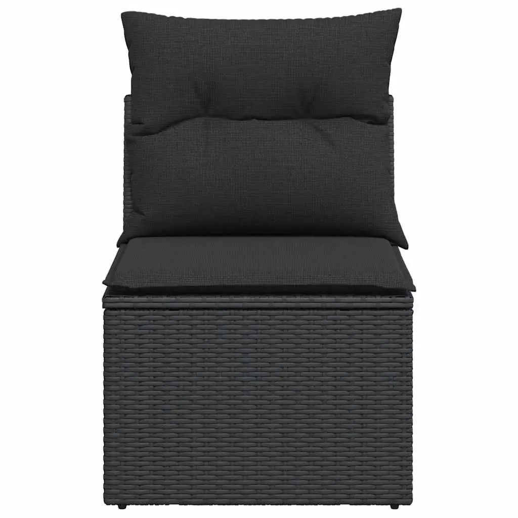 Outdoor Garden Chair PE Poly Rattan Armless Black