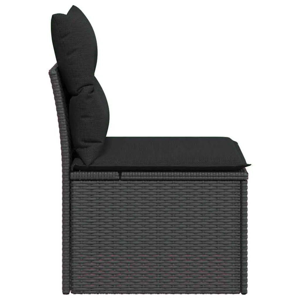 Outdoor Garden Chair PE Poly Rattan Armless Black