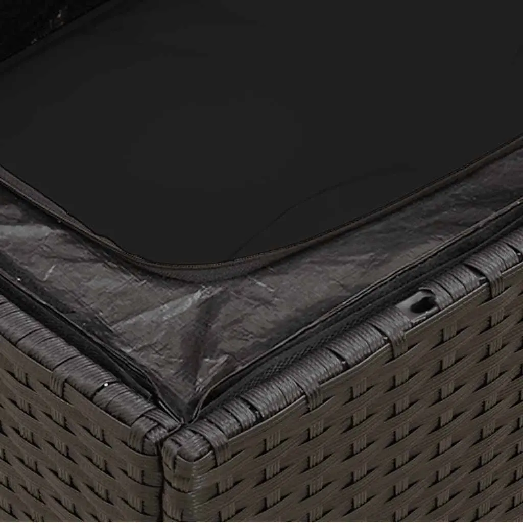 Outdoor Garden Sofa PE Rattan 2-Seater Black with Cushions