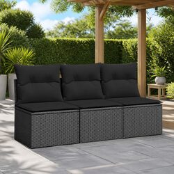Durable 3-Seater Outdoor Garden Sofa with Cushions