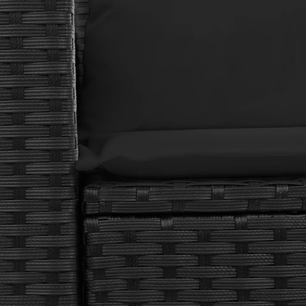 Black Poly Rattan Garden Sofa for Two