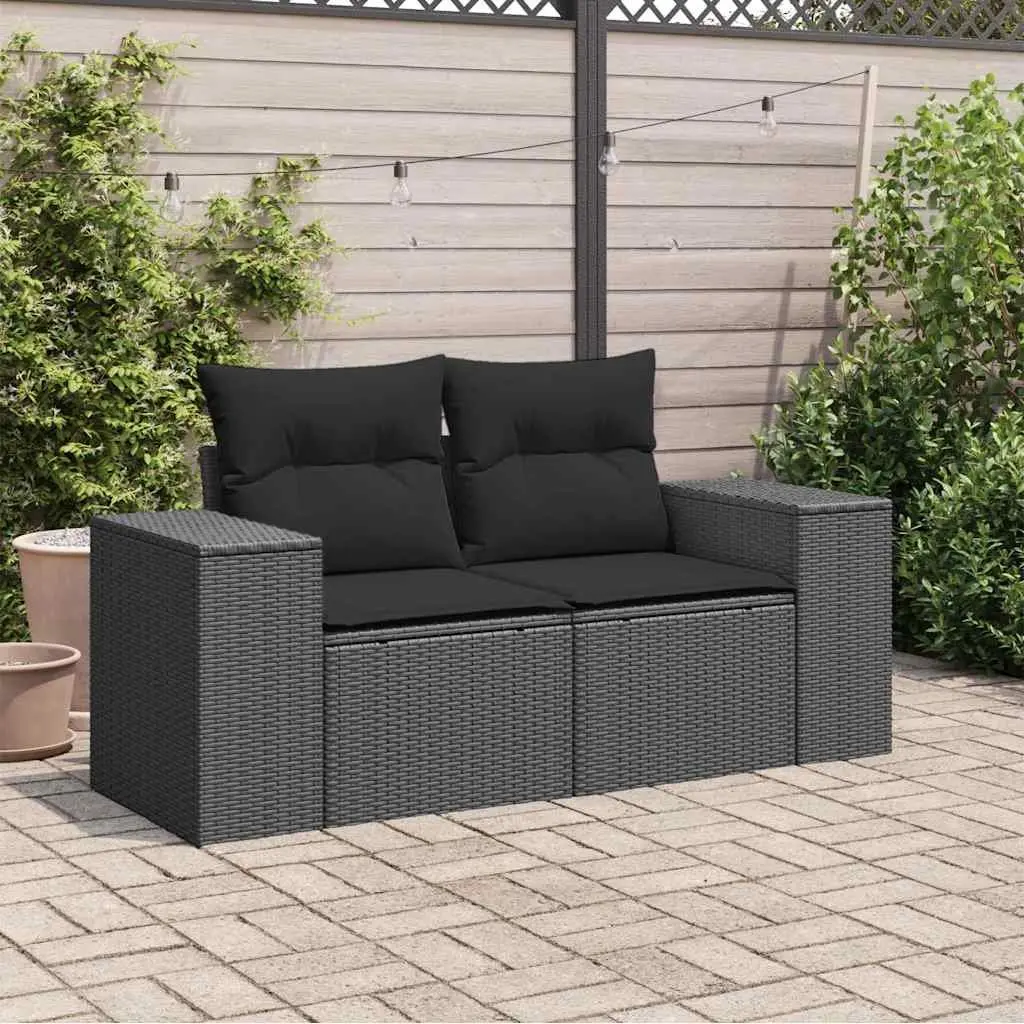 2-Seater Garden Sofa with Cushions Storage