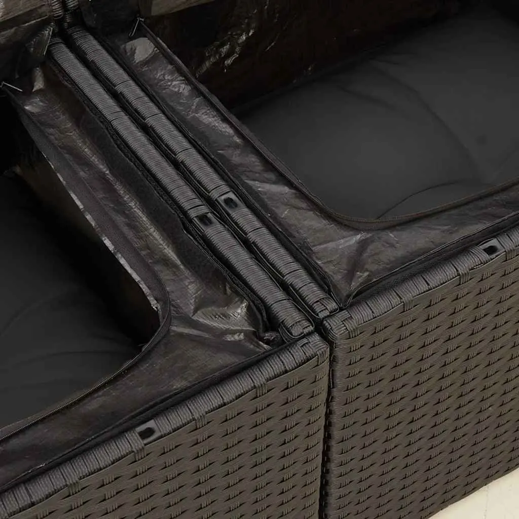 2-Seater Garden Sofa with Cushions Storage